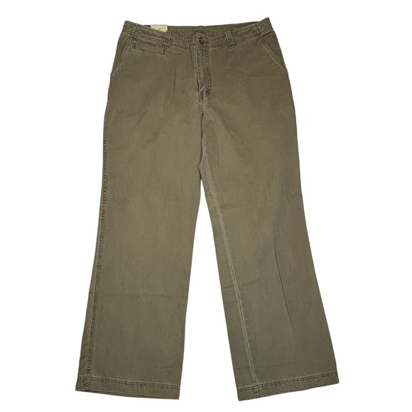 Basic Options Mens Pants Size 36X33 Olive Green Cotton Cargo Utility Vintage NWT - Picture 1 of 11
